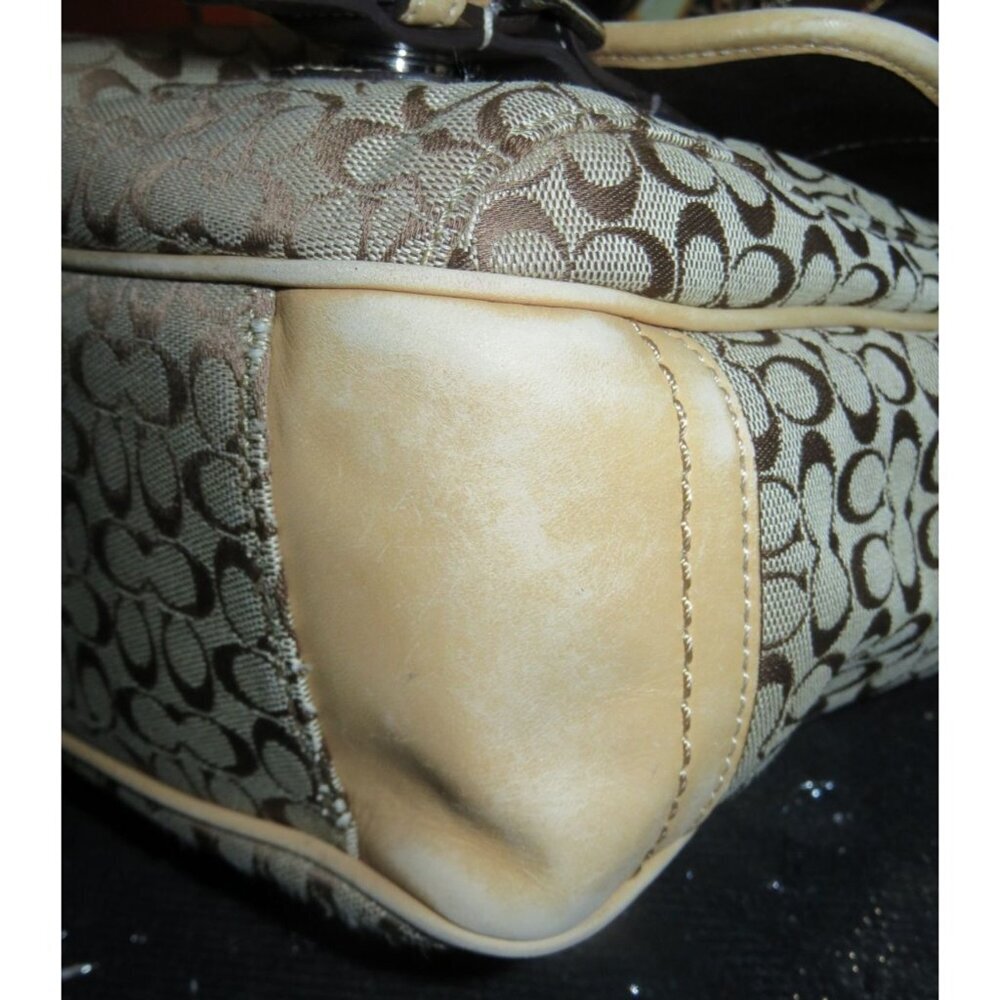 Coach 2011 Signature C Jacquard & Leather Trim Messenger Satchel Crossbody 70283 - Picture 7 of 13